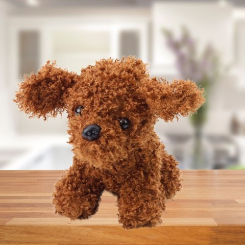 Pluszowa Maskotka Przytulanka Piesek Pudel Miniaturowy Brązowy 20cm LEAN Toys