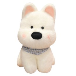 Pluszowa Maskotka Przytulanka Piesek Z Niebieską Chustą Biały 33cm LEAN Toys