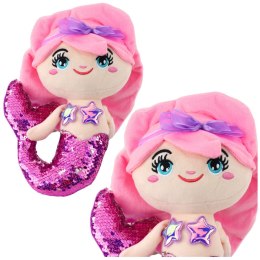 Pluszowa Syrenka Przytulanka Ogon W Cekiny Różowo-Fioletowa 28cm LEAN Toys