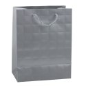 Torba Prezentowa Elegancka Tłoczone Kwadraty 23 x 18 x 10,5 cm LEAN
