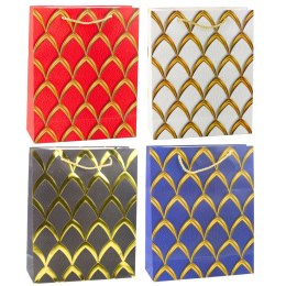 Torba Prezentowa Elegancka Złote Zdobienia 32 x 26 x 12 cm LEAN