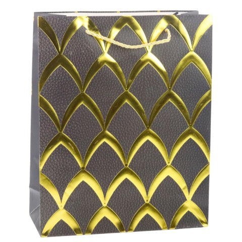 Torba Prezentowa Elegancka Złote Zdobienia 32 x 26 x 12 cm LEAN