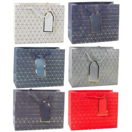 Torba Prezentowa Geometryczna Złote Linie 23 x 18 x 10 cm LEAN