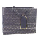 Torba Prezentowa Geometryczna Złote Linie 23 x 18 x 10 cm LEAN