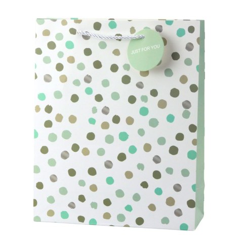 Torba Prezentowa Klasyczna W Kropki Zawieszka Just For You 32 x 26 x 10 cm LEAN