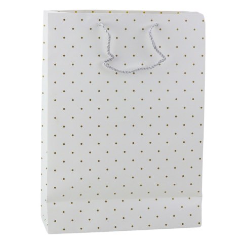 Torba Prezentowa Klasyczna W Złote Kropki 41 x 30 x 12 cm LEAN