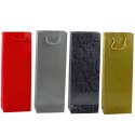 Torba Prezentowa Na Butelkę Wino Wzór Z Napisami 35 x 12 x 9 cm LEAN