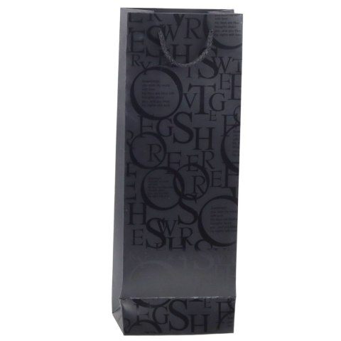Torba Prezentowa Na Butelkę Wino Wzór Z Napisami 35 x 12 x 9 cm LEAN