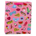 Torba Prezentowa Naklejki Kolorowe Znaczki 32 x 26 x 12 cm LEAN
