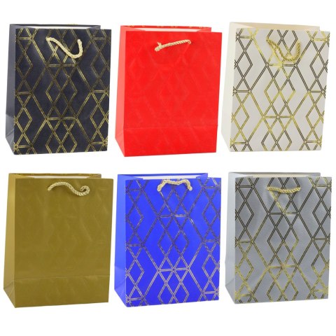 Torba Prezentowa Papierowa Elegancka Złote Wzory 23 x 18 x 10,5 cm LEAN