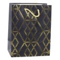 Torba Prezentowa Papierowa Elegancka Złote Wzory 23 x 18 x 10,5 cm LEAN