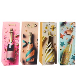Torba Prezentowa Papierowa Na Butelkę Szampan Pastelowa 35 x 12 x 9 cm LEAN