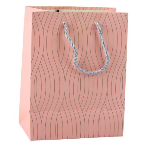 Torba Prezentowa Papierowa Srebrne Linie Faliste 23 x 18 x 10,5 cm LEAN