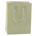 Torba Prezentowa Papierowa Srebrne Linie Faliste 23 x 18 x 10,5 cm LEAN