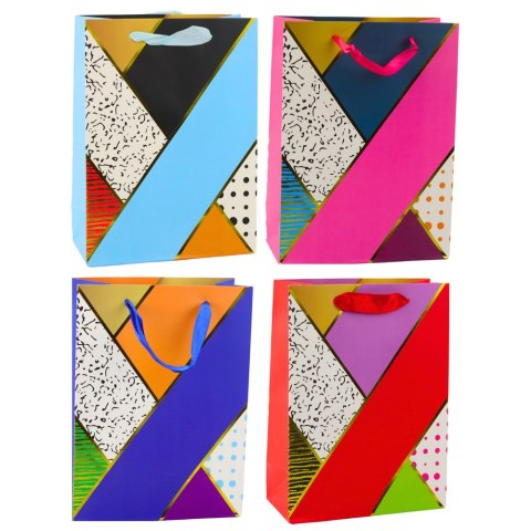 Torba Prezentowa Papierowa Wzory Geometryczne 23 x 18 x 10,5 cm LEAN