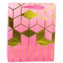 Torba Prezentowa Papierowa Wzory Geometryczne Złote 32 x 26 x 12 cm LEAN