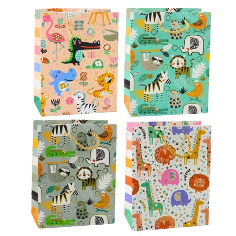 Torba Prezentowa Papierowa Zwierzęta Safari 23 x 18 x 10,5 cm LEAN