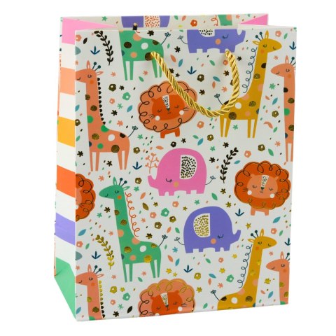 Torba Prezentowa Papierowa Zwierzęta Safari 23 x 18 x 10,5 cm LEAN