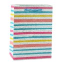 Torba Prezentowa Serca Gwiazdki Kropki Paski Kolorowe 23 x 18 x 10,5 cm LEAN