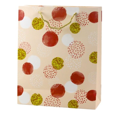 Torba Prezentowa Wzór Złote Kropki Pastelowa 32 × 26 × 10 cm LEAN
