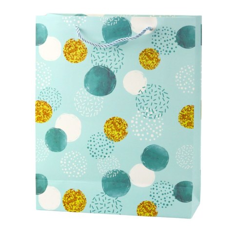 Torba Prezentowa Wzór Złote Kropki Pastelowa 32 × 26 × 10 cm LEAN