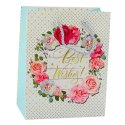 Torba Prezentowa Wzory Kwiaty Best Wishes 23 x 18 x 10,5 cm LEAN