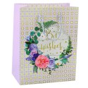 Torba Prezentowa Wzory Kwiaty Best Wishes 23 x 18 x 10,5 cm LEAN