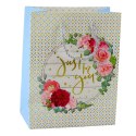 Torba Prezentowa Wzory Kwiaty Best Wishes 23 x 18 x 10,5 cm LEAN
