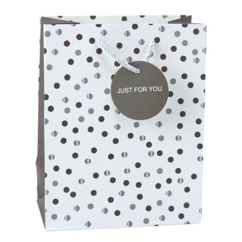 Torba Prezentowa Z Kropkami Napis Just For You 23 x 18 x 10,5 cm LEAN