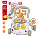 Chodzik Edukacyjny Interaktywny Pchacz Klocki Zegar Koła Zębate Szary LEAN Toys
