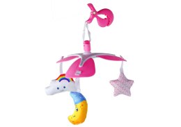 Karuzela Do Łóżeczka Na Baterie Klips Uniwersalny Pluszowe Zawieszki Różowa LEAN Toys