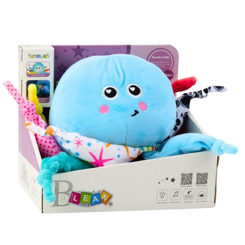 Pluszowa Ośmiornica Usypiająca Przytulanka Światło Dźwięk Niebieska LEAN Toys