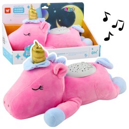 Pluszowy Jednorożec Usypiająca Przytulanka Projektor Dźwięk Szum Różowy LEAN Toys