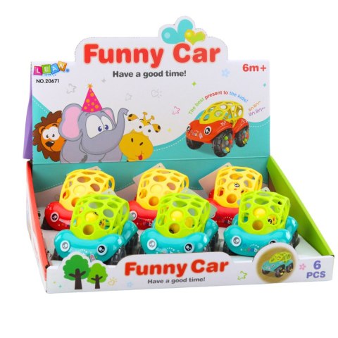 Samochodzik Autko Grzechota Dla Niemowląt Czerwony Zielony LEAN TOYS