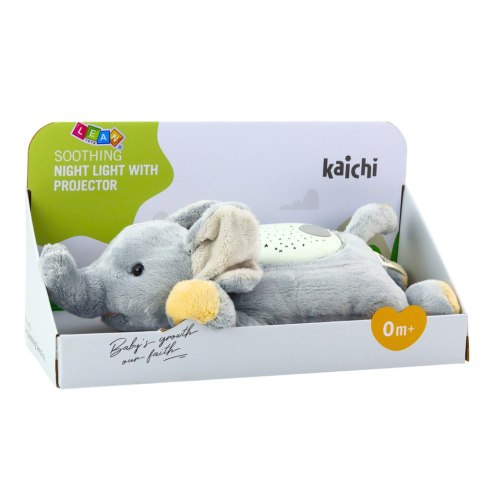 Słonik Pluszowy Usypiająca Przytulanka Projektor Dźwięki Szum LEAN Toys