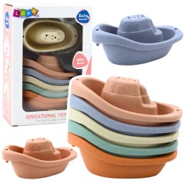 Zestaw Łódek Zabawek Do Kąpieli Dla Malucha Pastelowe 6szt LEAN Toys