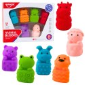 Zestaw Miękkich Gumowych Klocków Kolorowe Zwierzątka 6el. LEAN Toys
