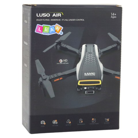 Dron LU50 Air Podwójna Kamera HD MV Video Światła LED Aplikacja LEAN Toys