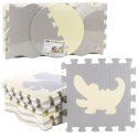 Miękkie Puzzle Mata Edukacyjna Kojec Pianka EVA Beżowe Szare 25 el. LEAN Toys