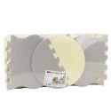 Miękkie Puzzle Mata Edukacyjna Kojec Pianka EVA Beżowe Szare 25 el. LEAN Toys
