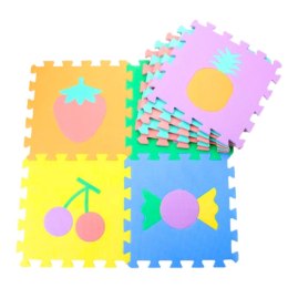 Miękkie Puzzle Mata Edukacyjna Pianka EVA Owoce Słodycze Kolorowa 16 el. LEAN Toys
