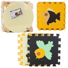 Miękkie Puzzle Mata Edukacyjna Pianka EVA Zwierzęta Brązowe 16 el. LEAN Toys