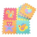 Miękkie Puzzle Mata Edukacyjna Zwierzęta Pianka EVA Kolorowe 9 el. LEAN Toys