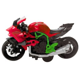 Motocykl Do Składania Skręcania Metal 1:14 DIY Zielono-Czerwony LEAN Toys