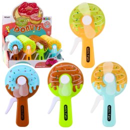 Wentylator Ręczny Mini Wiatraczek Pączek Donut Dla Dzieci 4 Wzory LEAN TOYS