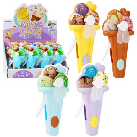 Wiatraczek Wentylator Dla Dzieci Mechaniczny Napęd Lody Mix Kolor LEAN TOYS