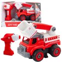 Wóz Strażacki Z Wysięgnikiem Do Skręcania Zdalnie Sterowany Wkrętarka 2w1 LEAN Toys