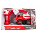 Wóz Strażacki Z Wysięgnikiem Do Skręcania Zdalnie Sterowany Wkrętarka 2w1 LEAN Toys