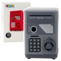 Elektroniczny Sejf Bankomat Skarbonka Na PIN Dla Dzieci Szary LEAN Toys