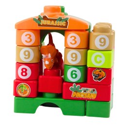 Klocki Konstrukcyjne Edukacyjne W Plecaku Dinozaury Cyfry Litery 26 el. LEAN Toys